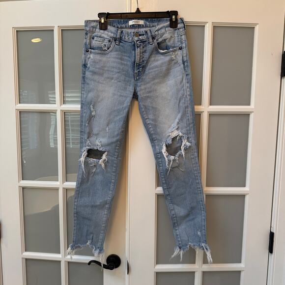 Moussy Vintage Altawoods Skinny Distressed Jeans in Light Blue Wash Size 27 - Picture 2 of 5